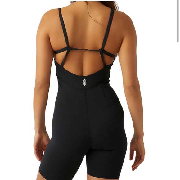 FP Movement by Free People All Start Runsie Black Bodysuit Shorts Size XS/S - Picture 2 of 10